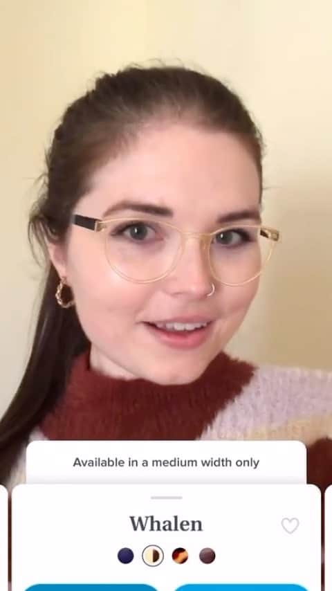 Warby Parkerのインスタグラム：「Pssst! Virtually try on our new Spring 2021 frames in our app with an iPhone X (and above), made possible with Apple’s ARKit & TrueDepth camera technology. Download it 📲 with the link in bio!」