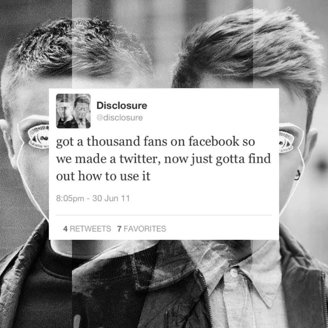 Disclosureのインスタグラム：「10 years ago 😳 #tbt⁠⁠ (Still don’t understand Twitter)」