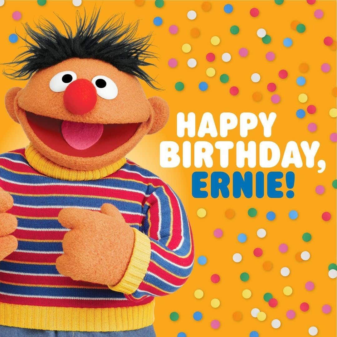 セサミストリートさんのインスタグラム写真 - (セサミストリートInstagram)「Happy Birthday, Ernie! We’re awfully fond of you 🧡」1月29日 3時18分 - sesamestreet