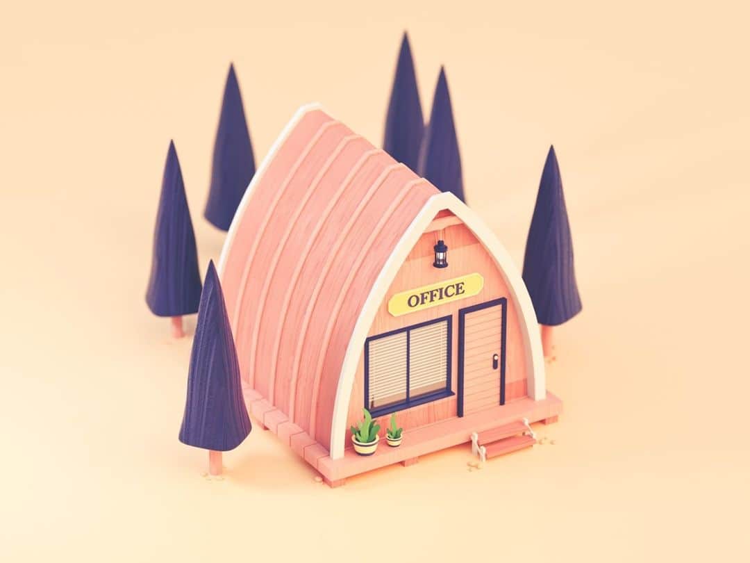 Dribbbleさんのインスタグラム写真 - (DribbbleInstagram)「Little Cabin by Sariselka ⠀ ⠀ #dribbble #design #3D #illustration #lowpoly #c4D #3dillustration」1月29日 3時30分 - dribbble