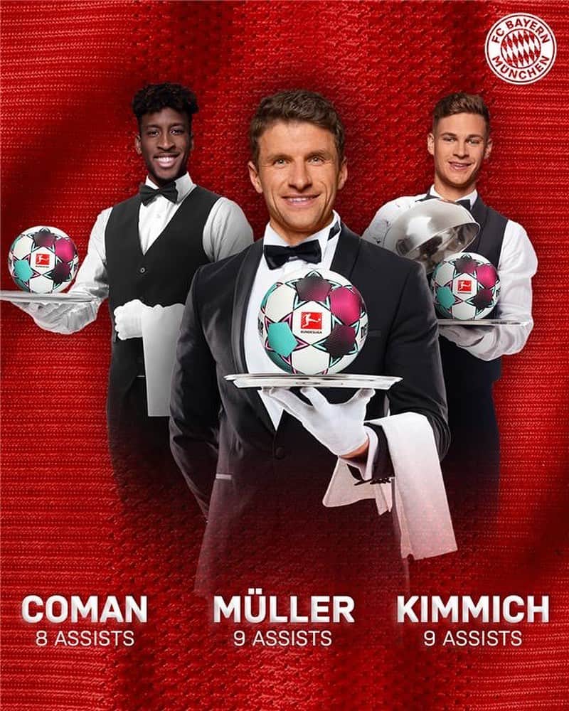 バイエルン・ミュンヘンさんのインスタグラム写真 - (バイエルン・ミュンヘンInstagram)「"How may we 🅰️ssist you?"    The Bundesliga's Top 3 assist leaders all play for #FCBayern! 🔴⚪️    #miasanmia」1月29日 4時33分 - fcbayern