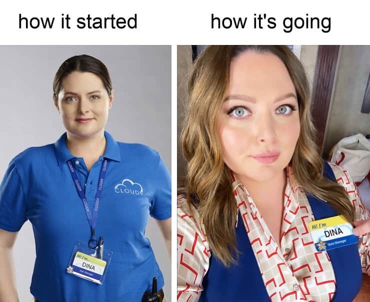 ローレン・アッシュのインスタグラム：「This made me 🥺! How much do you love Dina’s new look! Comment and let me know! Also, tune in for an all new #Superstore tonight at 830/730c on @nbc!」