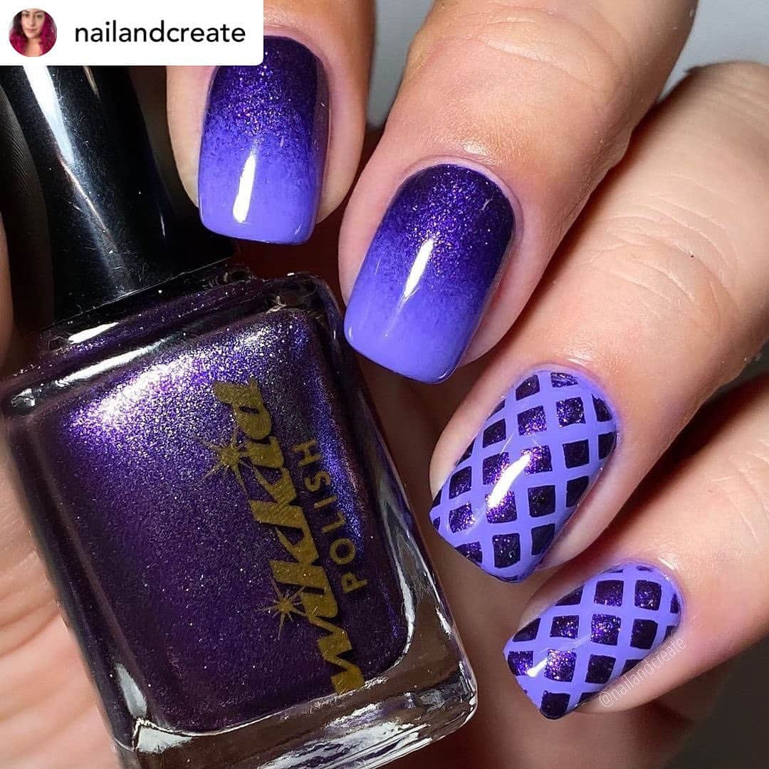 Nail Designsさんのインスタグラム写真 - (Nail DesignsInstagram)「Credit • @nailandcreate Purple porn for #wikkidwednesday 💜 . Wikkid Polish {Seal Of the Coven}, {Ombre Ultraviolet #3 and #4} Krisable Designs lattice vinyls . #wikkidpolish #wikkidpurples #sarahknowshowtopurple #purpleporn #sealofthecoven #prettyinpurple #nailista #wikkidwhore #nailstagram #nailsofinstagram #gradientnails #krisabledesigns #naillove #nailaddict #nailinspo #nailitdaily #nailsonfleek #nailsoftheday #nailista #nailart #nacwikkid #nailpromote #nailspafeature #indieswatch #ukindiepolish #instanails」1月29日 7時59分 - nailartfeature