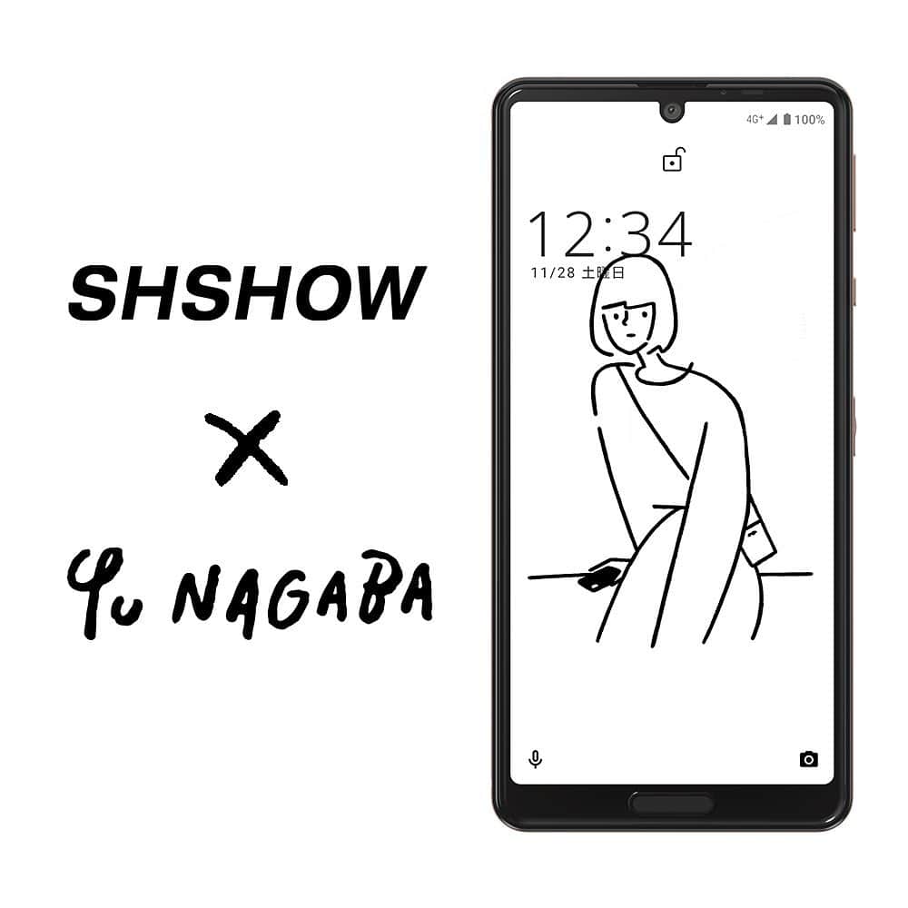 Yu Nagabaのインスタグラム：「SHARPのアプリ「SHSHOW」でDLできる待ち受け画像の第２弾を描きました！ 2/27までDL可能です。  http://3sh.jp/m/tokusyu/sh_select/index_is-yn.php?ref=002」