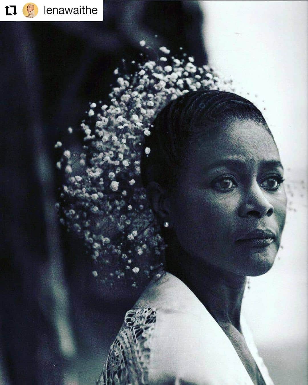 のインスタグラム：「#Repost @lenawaithe • • • • • • So glad we got to give you your flowers while you were still here.   Thank you for walking through the world the way you did.  You gave us 96 years of class, grace, craft, and Black beauty.   Thank you for being our reflection.   May you rest. 🕊」