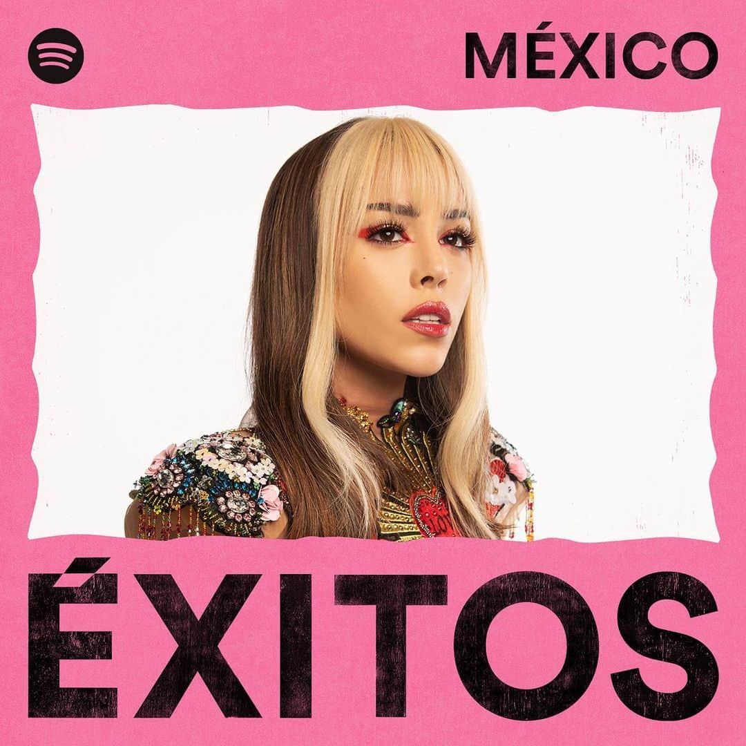 Danna Paolaのインスタグラム：「😭♥️♥️♥️♥️♥️ Tenemos portada de la playlist #ÉxitosMéxico en @spotifymx 🎧」