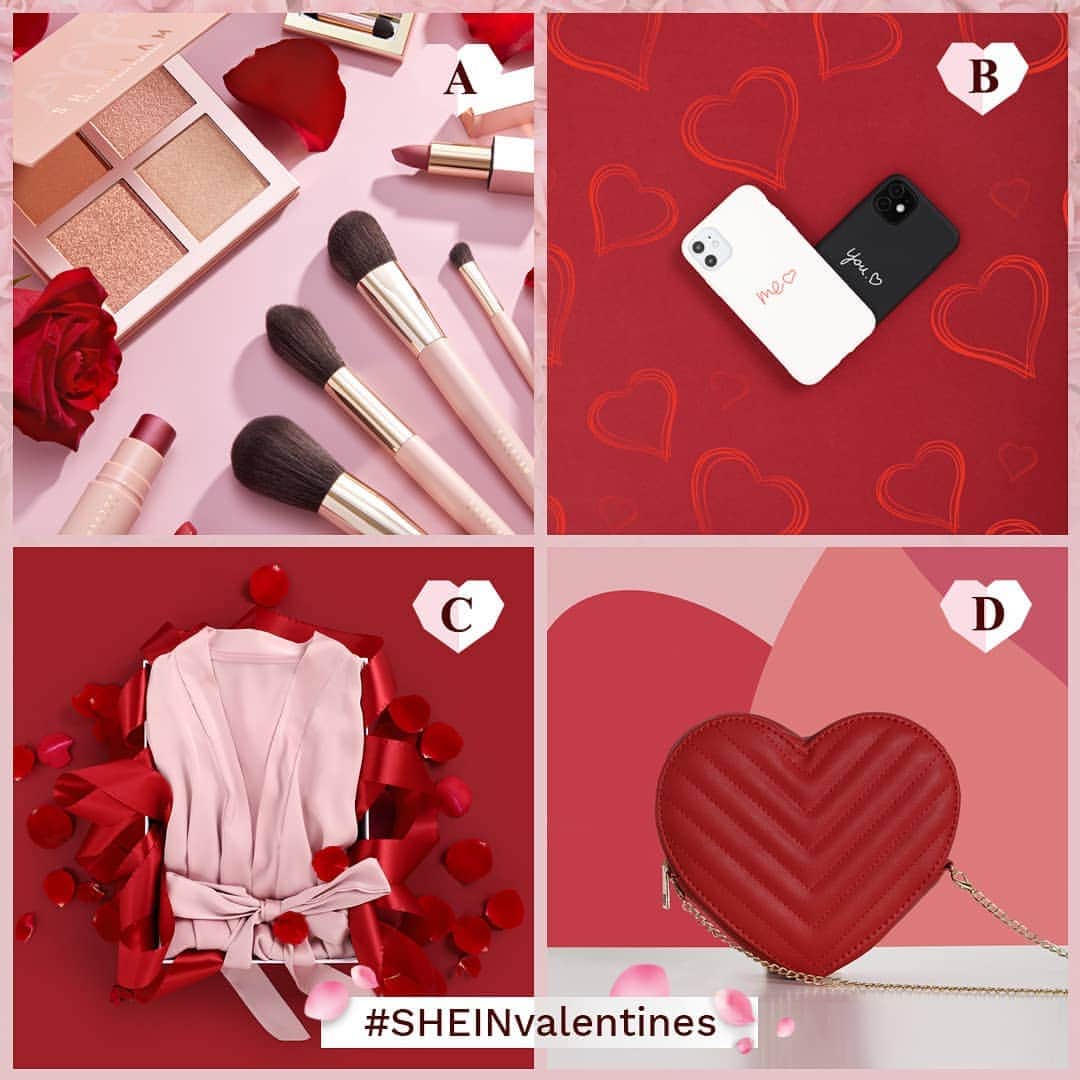 SHEINのインスタグラム：「Valentine's Day is coming up soon, and whether you're spending the day with a significant other, family, or friends, SHEIN has you covered! 💗🌹  To help you prepare, we're giving away $4,000 in SHEIN gift codes so you can spoil your special someone(s)! Let us know your thoughts each week for a chance to WIN BIG! 🛍✨  HOW TO ENTER: 💘 1. Follow @SHEINofficial and like this post 💘 2. Tell us your favorite gift (A/B/C/D), repost it, & tag #SHEINvalentines  💖 Prizes: 20 winners will be selected each week to win a $50 gift code. Winners will be announced on 1.15/1.22/1.29/2.5 via our Instagram story!  👉 Please Note:⁣ 1. Your accounts need to be public so that we could see your entries.⁣ 2. The gift code needs to have an email address registered to a SHEIN account. Multiple winners with the same address would be treated as one winner with one gift code. 3. SHEIN reserves the right to final interpretation.⁠」