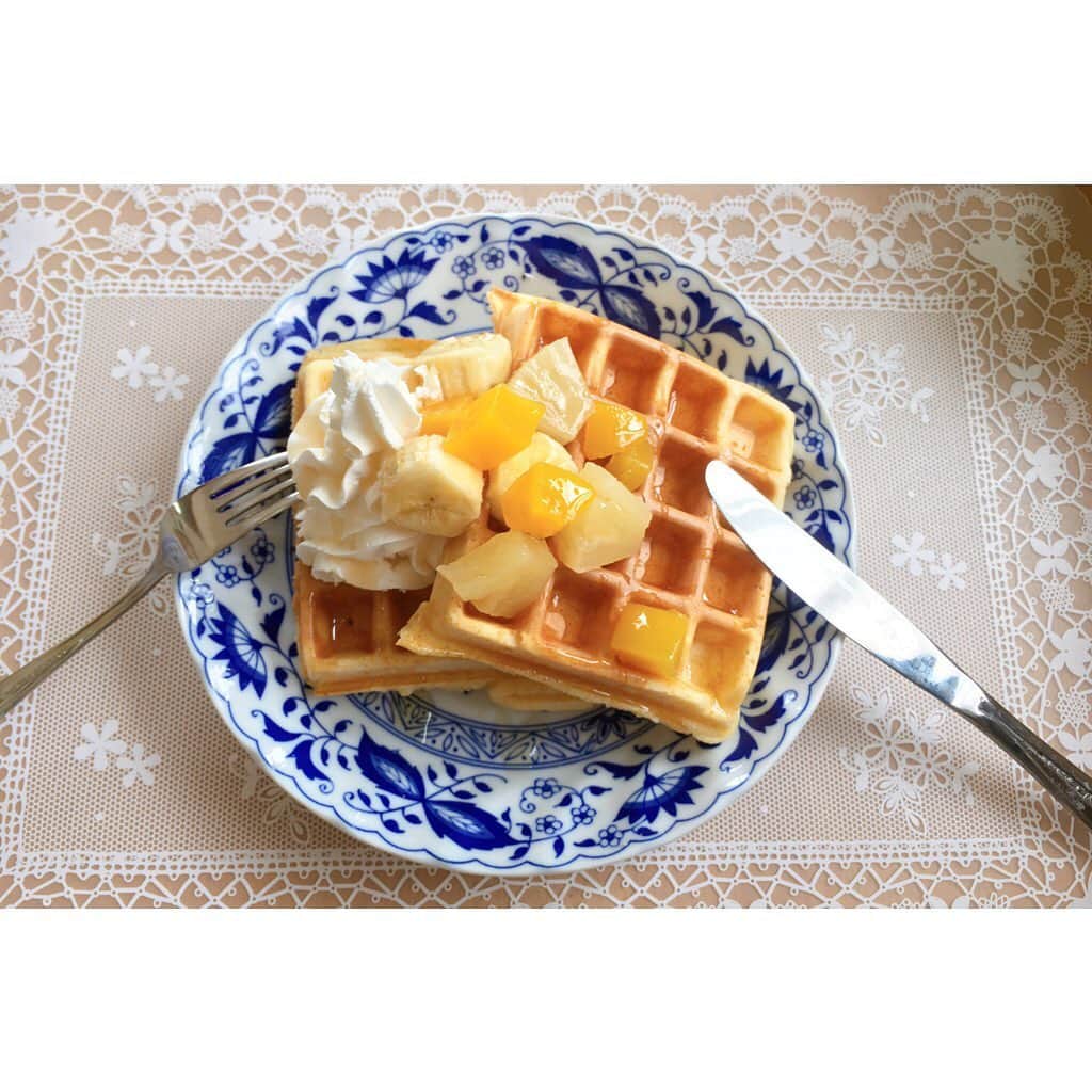 Nao☆ さんのインスタグラム写真 - (Nao☆ Instagram)「ワッフル作って食べた😋🧇❤️ 美味しいYO!!!😆❤️❤️❤️」1月29日 13時12分 - nao_ngc