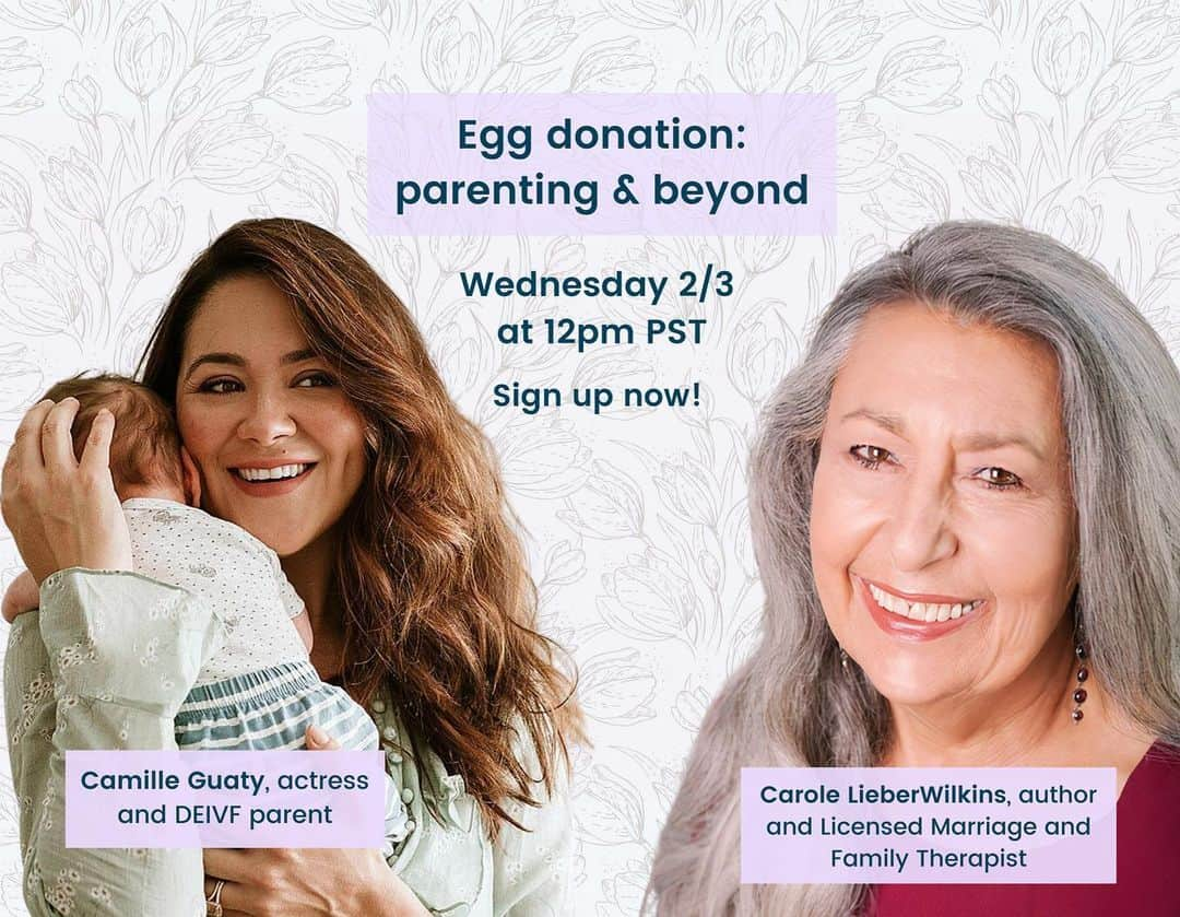 カミーユ・グアティさんのインスタグラム写真 - (カミーユ・グアティInstagram)「Egg Donation: Parenting & Beyond  Wednesday, 2/3 at 12:00pm PST  @tulipfertility is hosting an intimate chat between Carole LieberWilkins and Myself: we’re talking egg donation, motherhood, dealing with doubt and insecurity, navigating DEIVF parenthood, and more.   Carole LieberWilkins is an author and Licensed MFT with decades of experience in specialized fertility counseling.   Whether you're considering egg donation, already a parent, struggling with infertility, or none of the above, you're welcome here! AND all registered attendees will be entered to win a free month of Tulip Premium.   Sign up link in bio!  #DEIVF #DEIVFSUCCESS #DEIVFjourney #donormomma #Infertilitywarrior #infertility #infertilitysupport #fertility #fertilityawareness #therapy #motherhood #parenthood #eggdonation #donorconceptionandbeyond」1月30日 2時46分 - camilleguaty