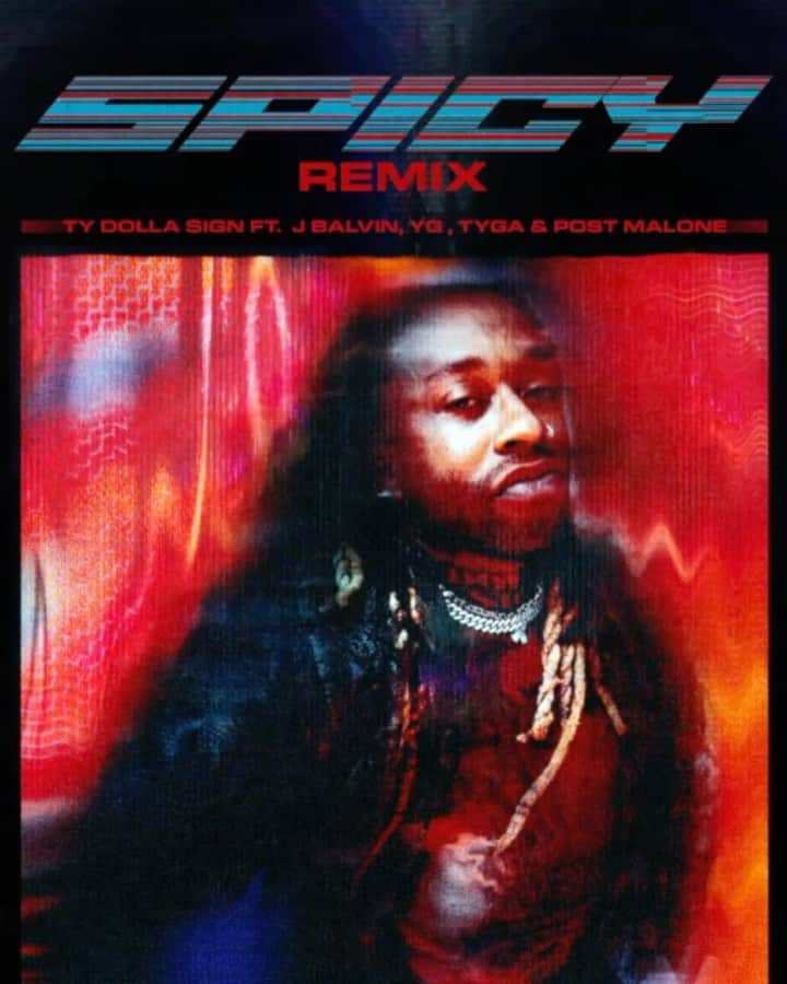 タイガのインスタグラム：「SPICY REMIX OUT🔥🌶 @tydollasign @jbalvin @yg @postmalone」