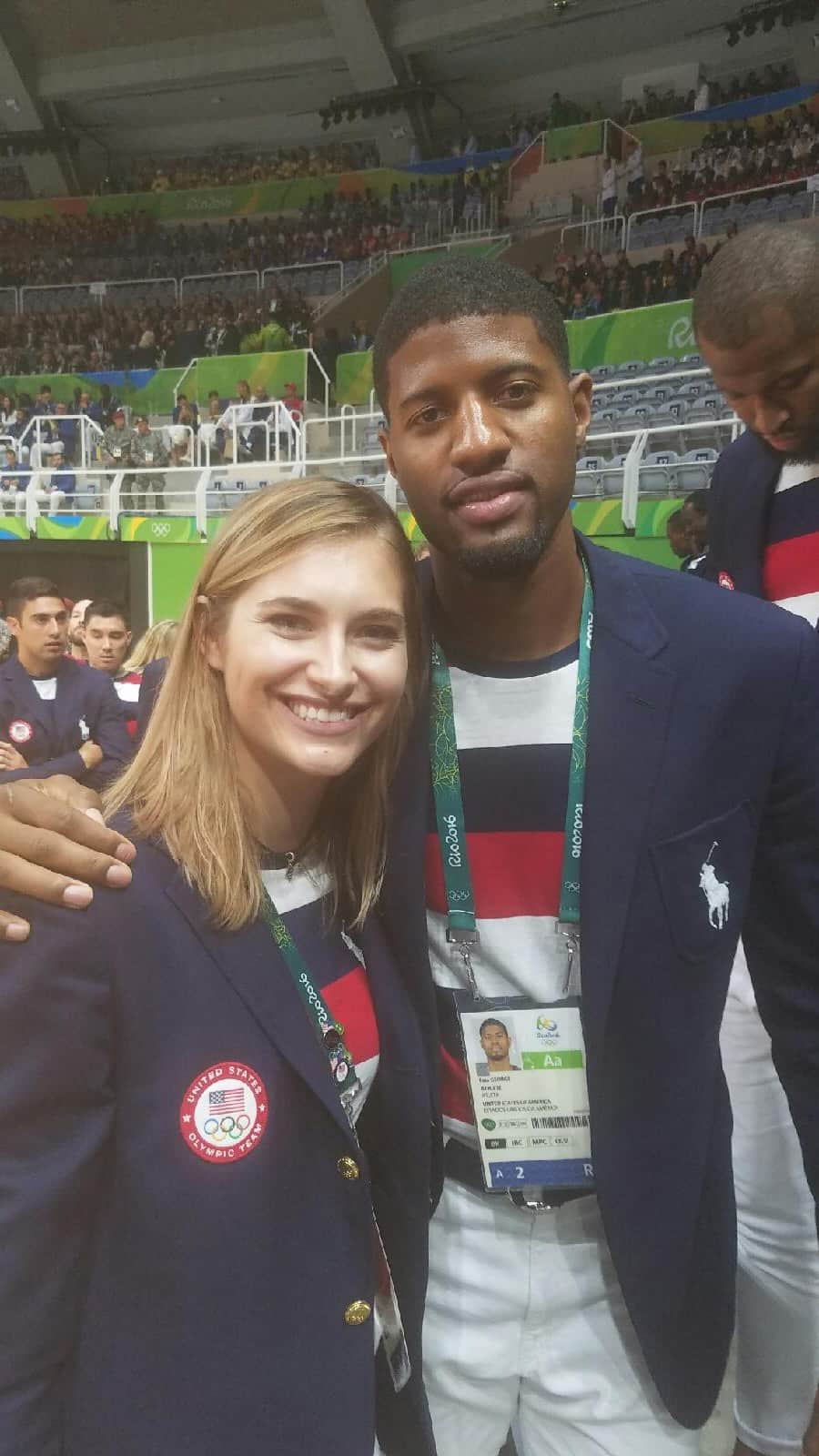 Monica Aksamitのインスタグラム：「Link to this episode is in my bio 🎙  On this week's podcast episode, Paul George @ygtrece of the @laclippers and host Monica talk about what really goes on in the mind of an athlete when sustaining an injury. When people see an athlete get injured, they hardly ever think how difficult it may be on the mentally and emotionally, but rather focus on what this means for their favorite team. Paul and Monica talk about why it was one of the darkest times of their life. They also discuss how they met, their Olympic experience, and how to deal with the media. Paul also shares the exclusive details on his recent engagement, wedding plans and whether or not they plan on having more children. They also finally answer what "OB" finally means! On todays episode they brought back the Rapid Fire Question segment and we get to find out how the two self-sabatoge!」