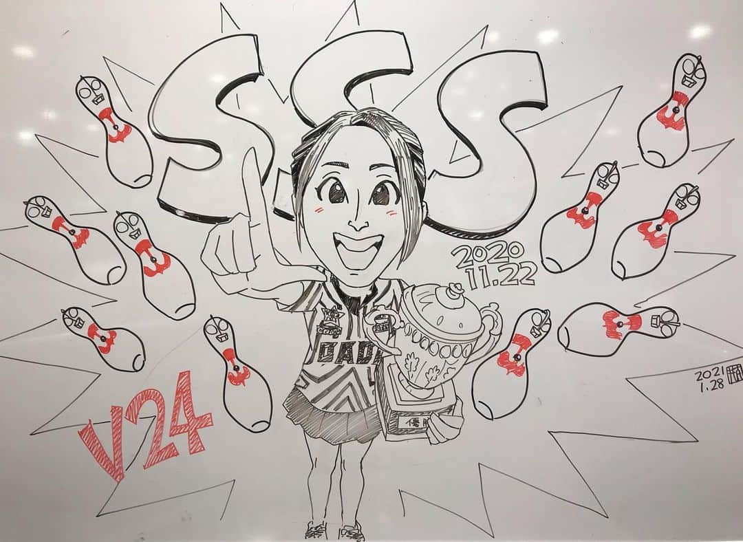 姫路麗のインスタグラム：「太井先生のイラスト、ホワイトボードに即席とは思えない…いつも素敵なプレゼントをありがとうございます☆」