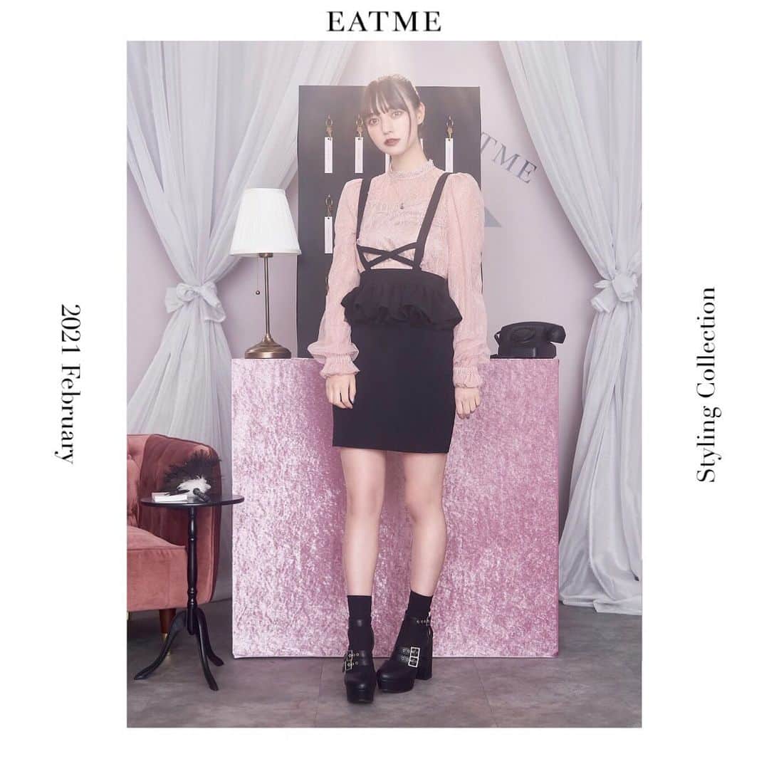 EATMEさんのインスタグラム写真 - (EATMEInstagram)「1.29 update… #EATME #FEBRUARY #LOOK #COLLECTION  #hospitalityresort  @raimu0726_official  🚺:161cm . TOP画面のURLからEATME WEB  STOREをCHECK▶︎▶︎▶︎ @eatme_japan . 🌹ラッフルレースブラウス ¥9,000(＋tax) PNK.CRM.BLK ☑︎FREE ※2.5発売予定 . 🌹ペプラムスカート ¥9,000(＋tax) BLK.PNK.MIX ☑︎S/M ※2月発売予定 . 🌹ベルテッドパンプス ¥13,000(＋tax) BLK.CRM.MIX ☑︎S/M/L ※発売中 . #EATME_COLLECTION #EATME #eatmejapan #イートミー」1月29日 20時15分 - eatme_japan