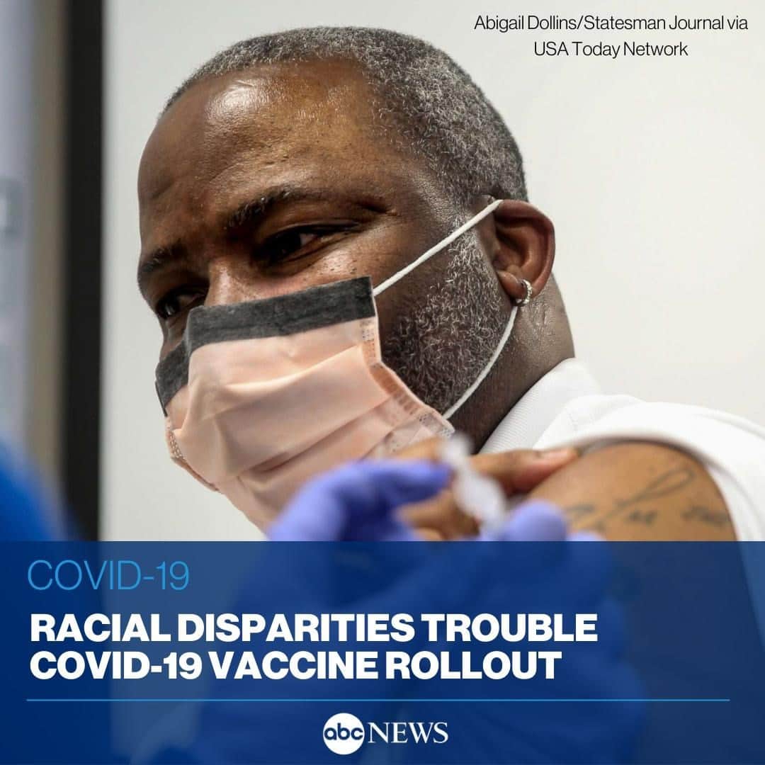ABC Newsさんのインスタグラム写真 - (ABC NewsInstagram)「In the ongoing effort to vaccinate Americans against COVID-19, communities are expressing concerns around racial disparities in the distribution of limited doses. MORE AT LINK IN BIO. #covid_19 #vaccine⁠」1月29日 20時35分 - abcnews