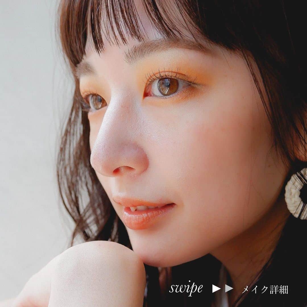 大木光のインスタグラム：「イエローとマスタードでつくるワントーンメイク swipe▷▶︎でメイク詳細載せています！ celvokeヴォランタリーベイシスアイパレットやはり可愛いですね😌 #アイメイク#アイシャドウ#アイライン#春コスメ#メイクプロセス#メイク#メイクアップ#celvoke#イエローメイク#マスタードカラー #セルヴォーク」