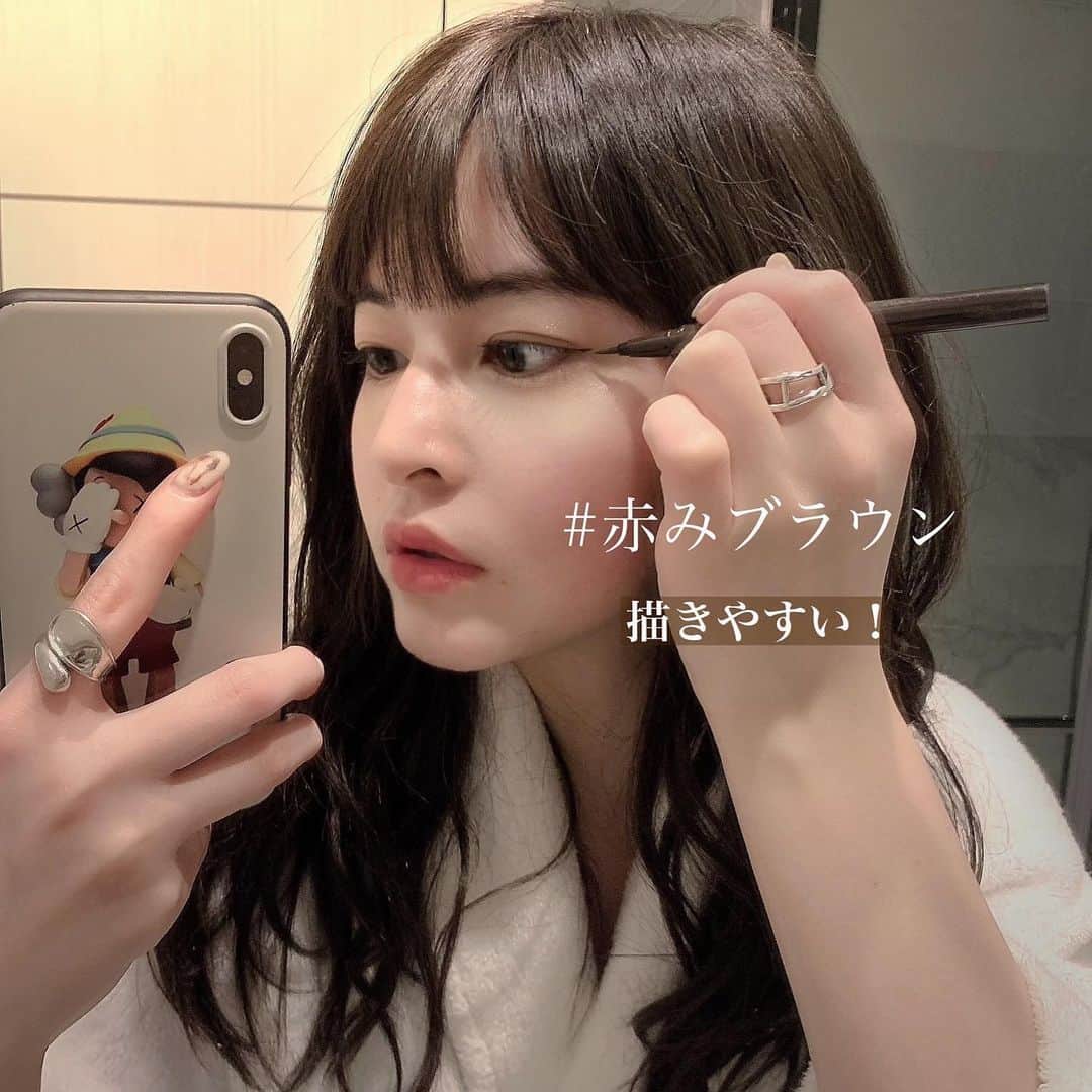 えなちぃのインスタグラム：「【描きやすいアイライナー🥺】 DUPさんのアイライナーって、 先が細くて、描きやすいのよ💕 アイライン引くのが苦手な方にはおすすめ🙋🏻‍♀️」