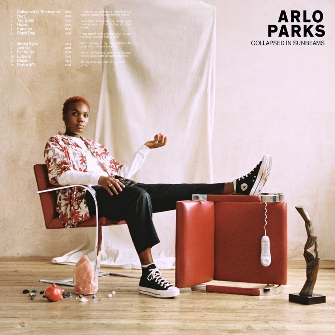 Block.fmのインスタグラム：「シンガー・ソングライターのArlo Parks、デビューアルバム『Collapsed in Sunbeams』をリリース！⁠ ⁠ 中毒性のあるソウルフルな声とネオソウルサウンド。2020年にBBC Music Introducing Artist of the Year受賞し、NMEのカバーにも登場した注目アーティスト。⁠ ⁠ block.fmのスタッフがオススメするトラックは「Black Dog」🎧 #bfmstaffpick」