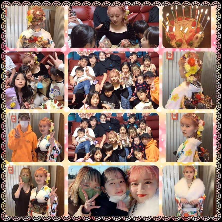 Kazukiさんのインスタグラム写真 - (KazukiInstagram)「✨成人の日✨ 🎂かのん♡20歳になりました🥳👏🎉 ♡*:.ᕼᗩᑭᑭY ᗷIᖇTᕼᗞᗩY.:*♡ ㊗️成人 おめでとう⤴︎ ⤴︎⤴︎🎉🎊٩(ˊᗜˋ*)و ・ 長男も仕事後にかけつけてくれて、 家族みんなでお祝いしました♡♡ ・ 昨年の1月に一緒に着物を選びに行った時は、 数ヶ月後世の中が今の様な状況になり、 まさか成人式が中止になるとは思ってもみませんでした… ・ どんなにツラい状況になっても、 明日は必ずやってくる… どんなにどんなにつらくても… 生きてさえいれば… きっときっといつか心が晴れる日がくる… 誰かを頼るって本当に大切… ・ まわりを見れて、気遣いと心遣いが出来る… いつも笑顔で太陽みたいな子だからこそ 母は心配な部分も沢山ある… ・ この春から社会人✨ 出会う人を大切に、感謝の気持ちを常に忘れずに、何かあった時はまわりの人を頼る勇気をもって、前へ進んで行ってね✨ ・ これからもずっとずっと 母は応援しています✨ そして、何かあってもなくても いつでも話を聞くからね♡ ・ ⸜( ˆ࿀ˆ )⸝⚑ガンバレ ・ ・ かのんに、沢山のお祝いメッセージ 本当にありがとうございました😭💕 ・ ・ #長女#20歳#成人#社会人#夢#13人兄妹#六男七女#仲良し兄妹#家族でお祝い#貸切#笑顔#優しさ連鎖#大家族ママ#ご縁に感謝#頼る勇気#頑張れ#前へ#晴れる日が#きっと来る」1月29日 22時10分 - kazuki13mama