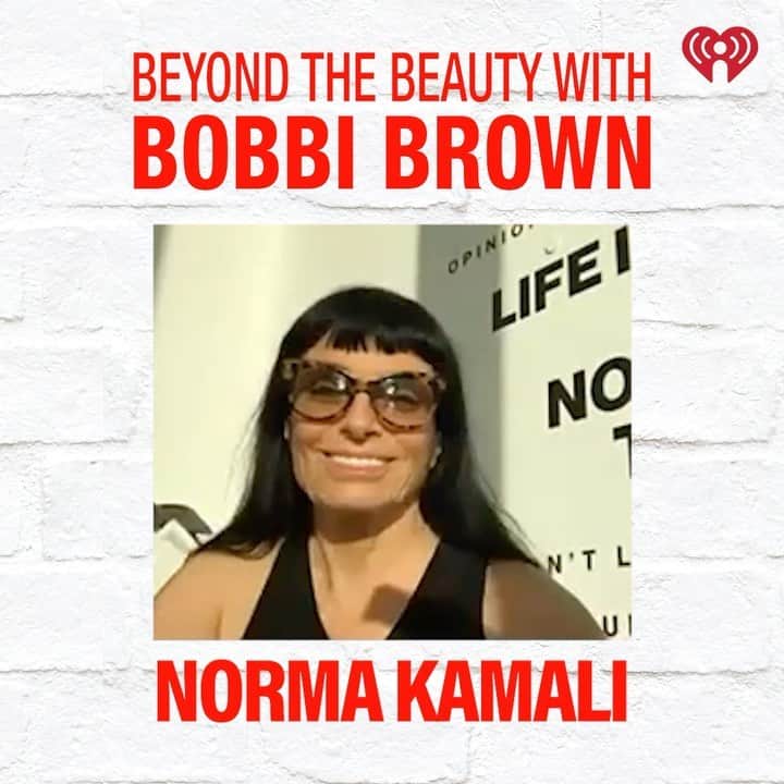 ボビー・ブラウンのインスタグラム：「@normakamali has always been an inspiration to me. And now, at 75 years old, shes even more incredible — she’s upbeat, optimistic, still owns her brand, created a skincare line @normakamalife, found her soulmate and still manages to workout, stay healthy and keep up the good energy. Plus she has a new book  out, “I Am Invincible”. So lucky to know her, and to have gotten the chance to catch up the other week. Head to @iheartpodcast, @spotify or @applepodcasts to hear her energizing story.」