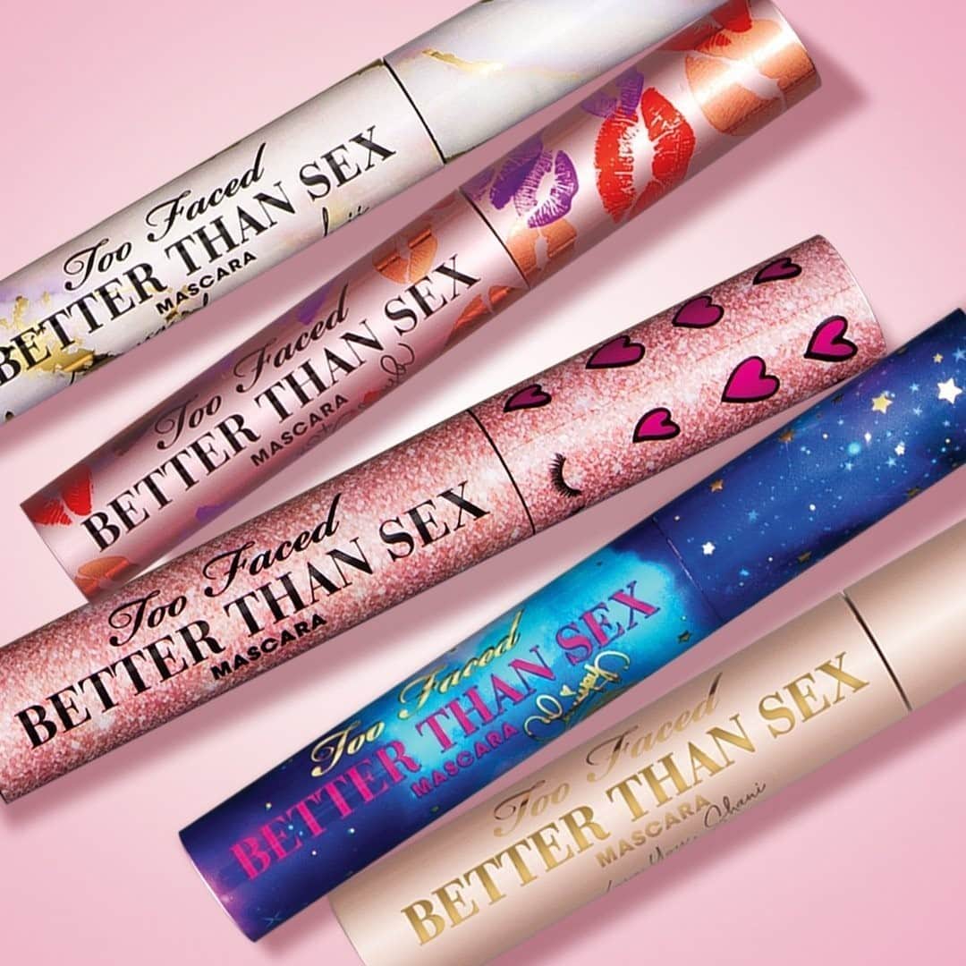 Too Facedのインスタグラム：「Gotta collect 'em all 🔥 #regram @ultabeauty Your favorite @toofaced Better Than Sex mascara got a glow up. Drop a 💖 if you won't be able to keep your hands off these five limited-edition designs. #toofaced」