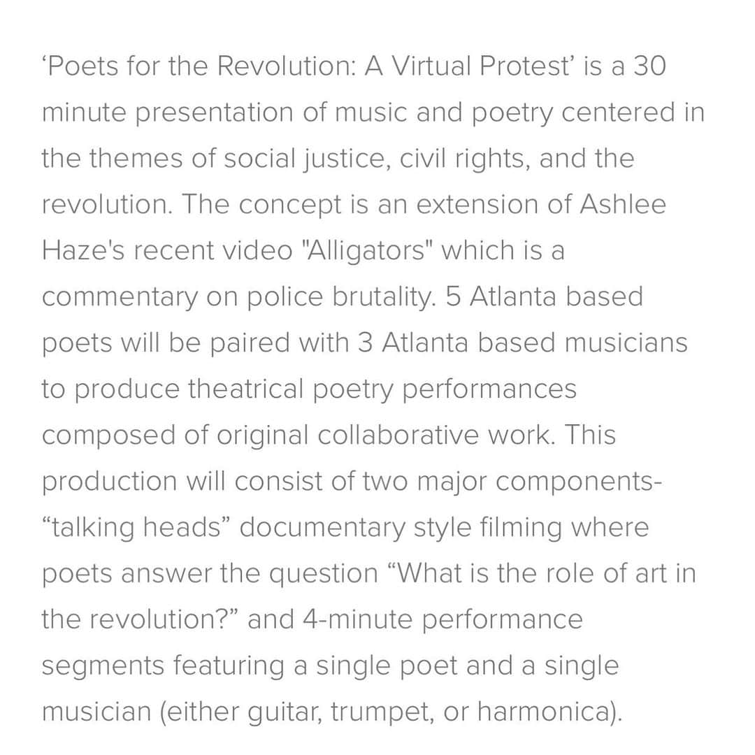 アシュリー・ヘイズさんのインスタグラム写真 - (アシュリー・ヘイズInstagram)「On the eve of my 32nd birthday I’m excited to announce that I am the proud recipient of the 2020 @ideacapitalatl Margaret Kargbo Artists as Activists award for my forthcoming series “Poets for the Revolution: A Virtual Protest.” I’m so grateful to the team of poets, artists, and musicians who collaborated on the project and I’m excited to bring this to the world for National Poetry Month in April!  Thank you to @ideacapitalatl for your support of this project. Cheers to more art and more love in 2021. #ashleehaze #poetsfortherevolution」1月29日 23時05分 - ashleehaze