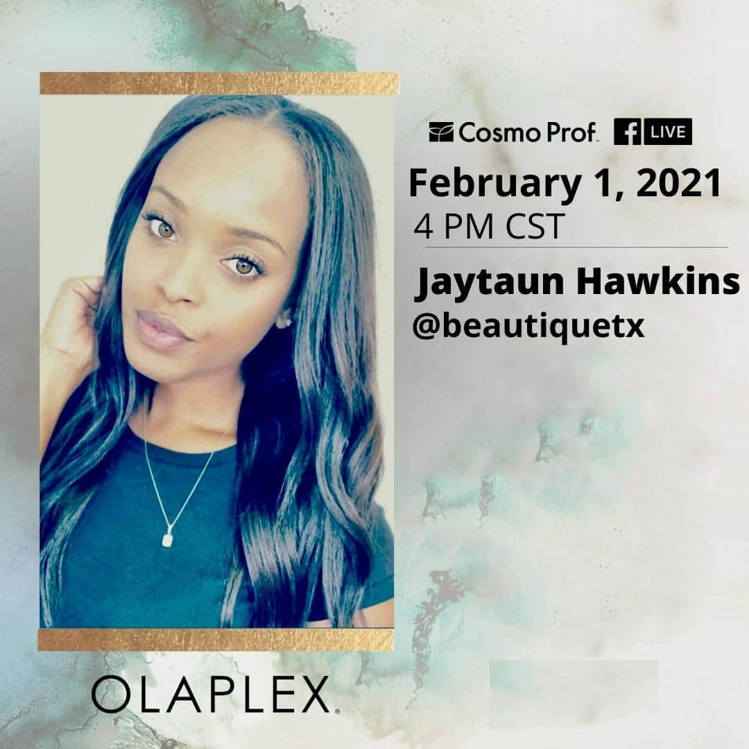 CosmoProf Beautyさんのインスタグラム写真 - (CosmoProf BeautyInstagram)「Ready to elevate your texture game?➰⁣ ⁣ Join us Monday, February 1st at 4 PM CST, for a Facebook Live event with Jaytaun Hawkins (@texas_beautician89). Jaytaun will be demonstrating tips, tricks, treating and styling of natural/textured hair using Olaplex products.⁣ ⁣ Don't forget to give us a 👍 on Facebook to receive notifications once we go live!⁣⁣⁣⁣⁣⁣⁣⁣⁣ ⁣ #olaplex #olaplextreatment #olaplexlove #olaplexhair #cosmoprofbeauty #licensedtocreate #facebooklive #haireducation #hairtutorials #hairtutorial」1月30日 0時00分 - cosmoprofbeauty