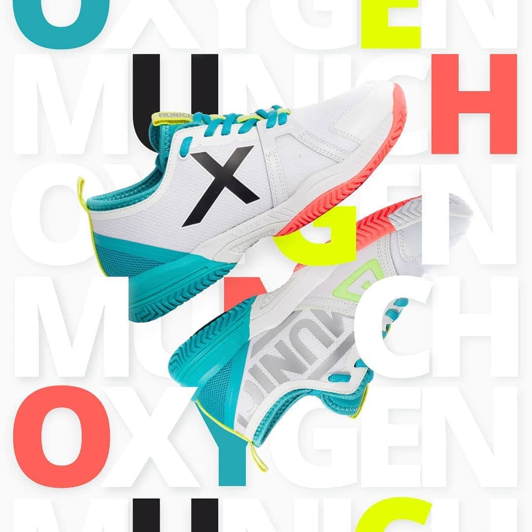 ミュニックのインスタグラム：「Gana de derecha y de revés 💥👟🙌 Nuevas MUNICH OXYGEN SS21 #MunichPadel #OXYGEN #SS21 #newcollection #MunichSports」