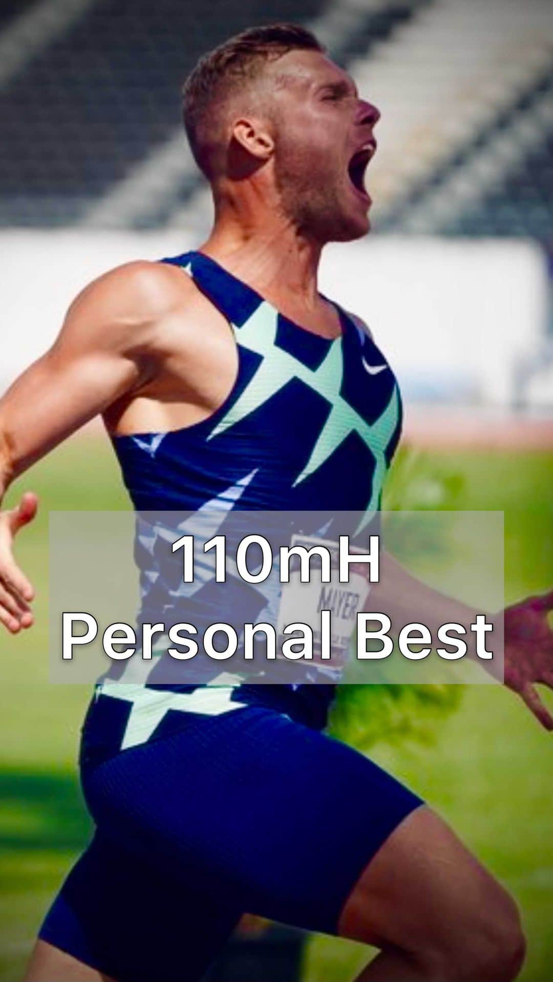 ケビン・マイヤーのインスタグラム：「13’’54⏱  110mH actual personal best #athletics #trackandfield #hurdles  @nikerunning」