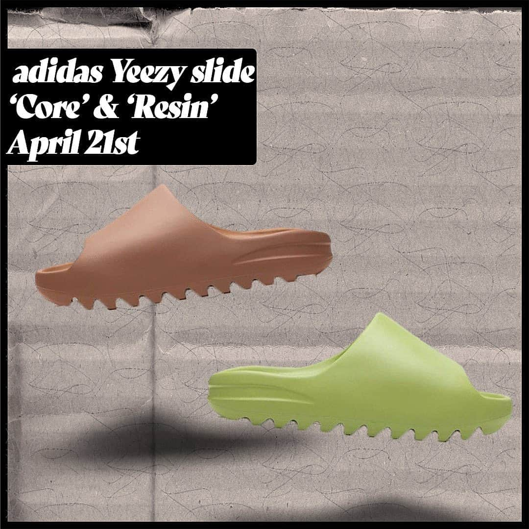 shoes ????のインスタグラム：「🚨 We’ve got new Yeezy slides arriving this spring. 👀 The ‘Core’, ‘Resin’ & ‘Pure’ colourways will all drop on April 21st, with the ‘Enfora’ look dropping in June. Who’s copping?👇   #hypebeast #yeezy #yeezyslides #kanyewest #nicekicks #kicksonfire #supreme #stockx #complexsneakers #brkicks #highsnobiety #fashionnova #sneakers #sneakernews」