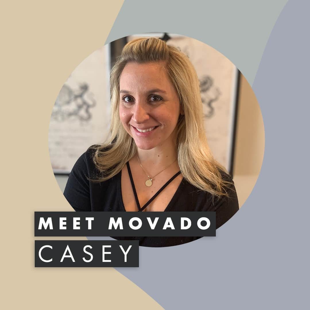 モバードのインスタグラム：「Next in our “Meet Movado” series is Casey, a member of our Movado Marketing Department. Check out our stories to read more about our superstar working mom. #MeetMovado」