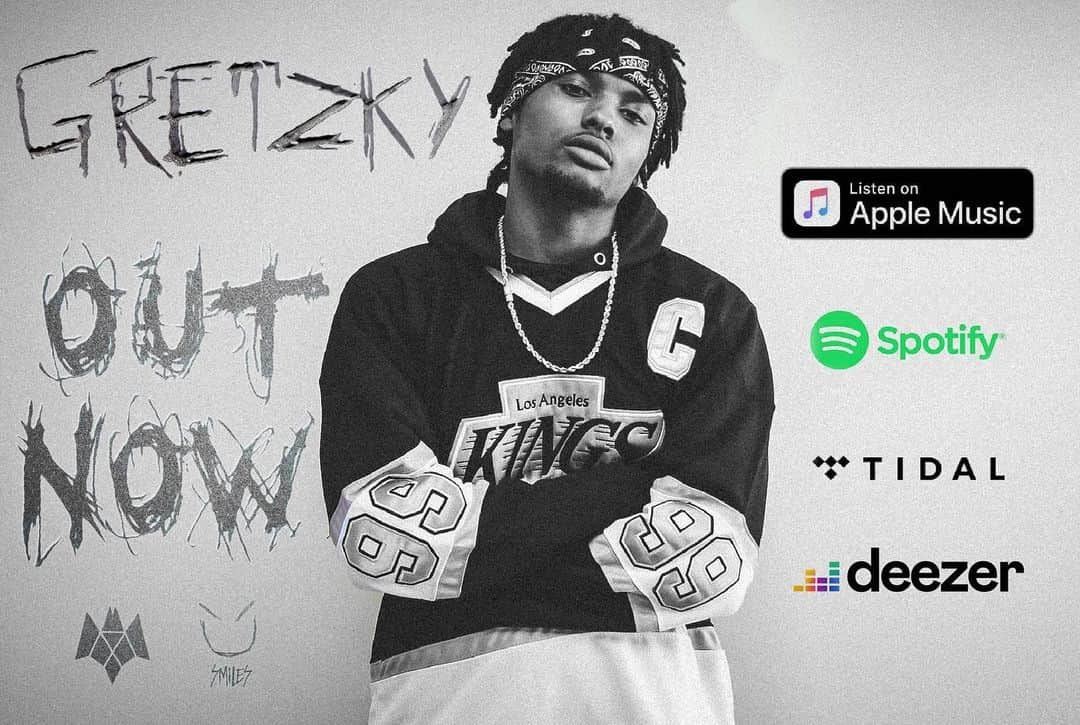 キッド・インクのインスタグラム：「TAP IN...TAP IN!...TAP IN! NEW 🦇🦇🦇🦇 MUSIC FRIDAY!!! @smilesthegrinner - Gretzky 🏒🏒🏒🏒 prod. by @axisofrealtalk #batgang #gretzky」