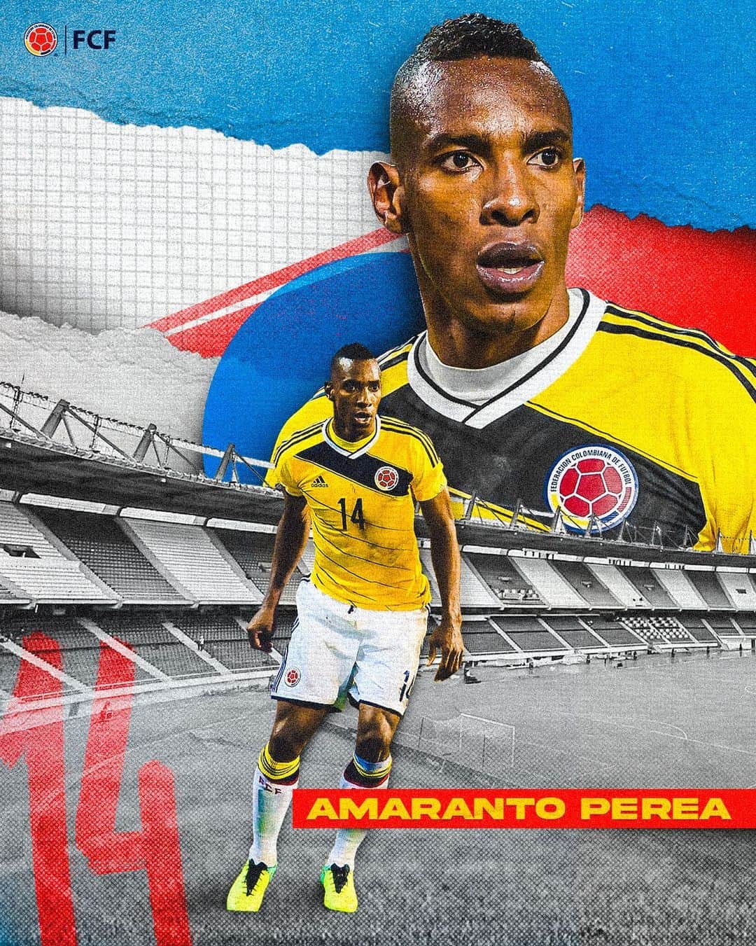 サッカー コロンビア代表チームのインスタグラム：「¡Feliz Cumpleaños Luis Amaranto Perea!  Enviamos un gran saludo a nuestro defensor por su cumpleaños 👏  Abrazo de gol ⚽️」