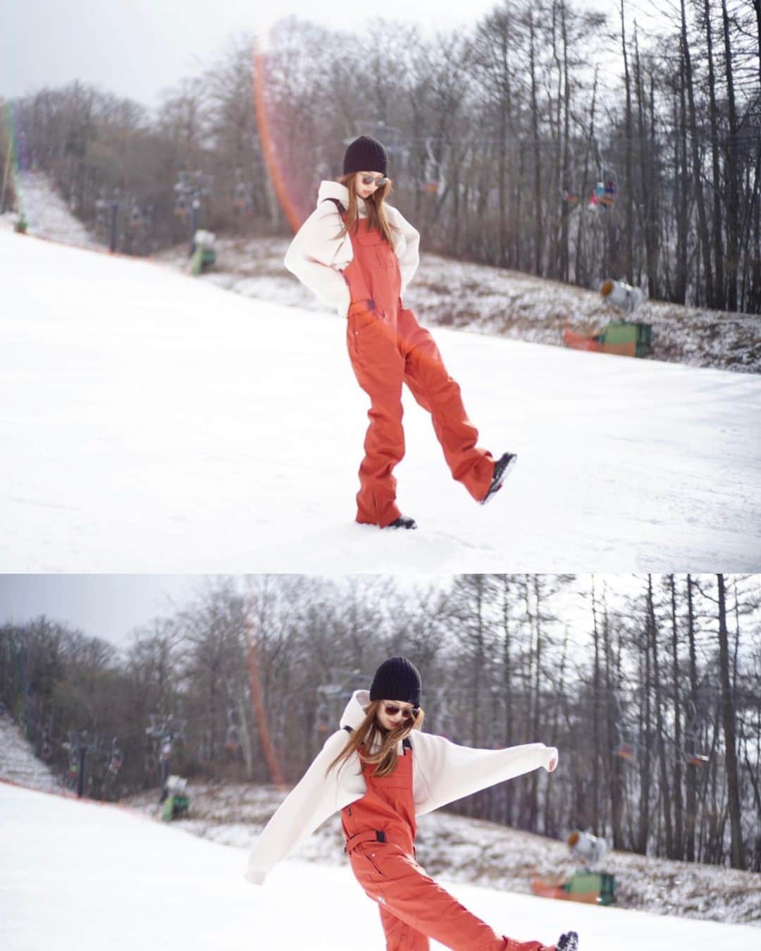 のインスタグラム：「ㅤㅤㅤ カッコつけようと必死ですが スノボ経験は3年前に一度だけです🙂🏂 ㅤㅤㅤ この日も何もレンタルせずに ずっと初心者雪遊びエリアにおりました🙂❄️ ㅤㅤㅤ 👶🏻に買ったパタゴニアのスキーウェアと カラーリンクしたかったけど、 私はこれが最後になる可能性があるので 楽天でお安く購入しました🙂💰 ご質問いただいたので付け足しますと トレーナーは @murua_official で スノーウェアでもなんでもない ただのお気に入りボンディングパーカーです🙈 ㅤㅤㅤ でも滑れなくても十分楽しかったので また来年も行きたいな〜なんて思っております。 ㅤㅤㅤ #スノボ#スノボー女子#スノボ女子 ↑滑れないくせにつけるな笑」