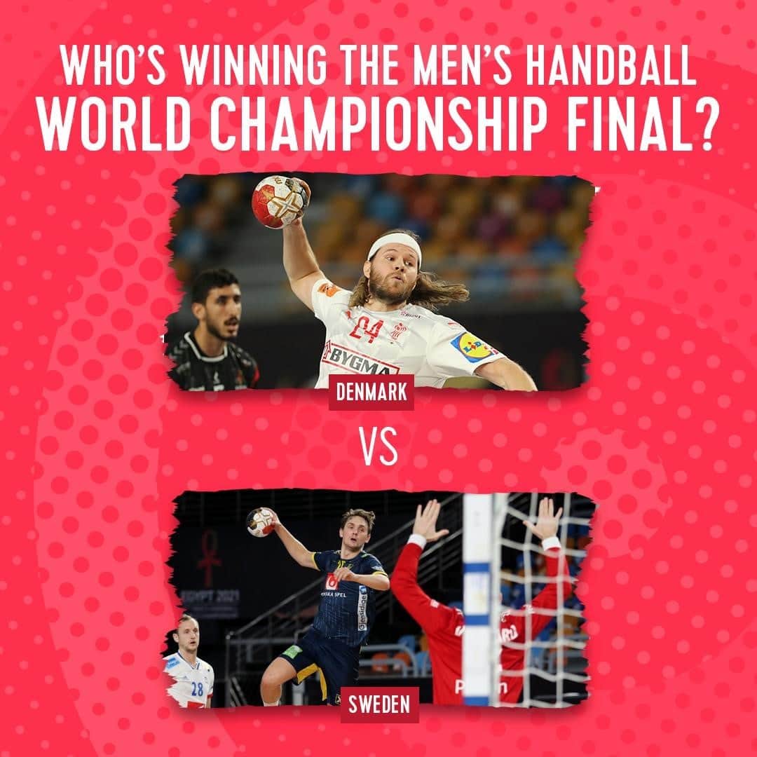 オリンピックチャンネルのインスタグラム：「It's Sweden vs Denmark in the final of the Handball Worlds Champs. ⁠ ⁠ Who do you think will win? Hit the link in bio to find out more on the event.⁠ ⁠ @ihf.official #Egypt2021」