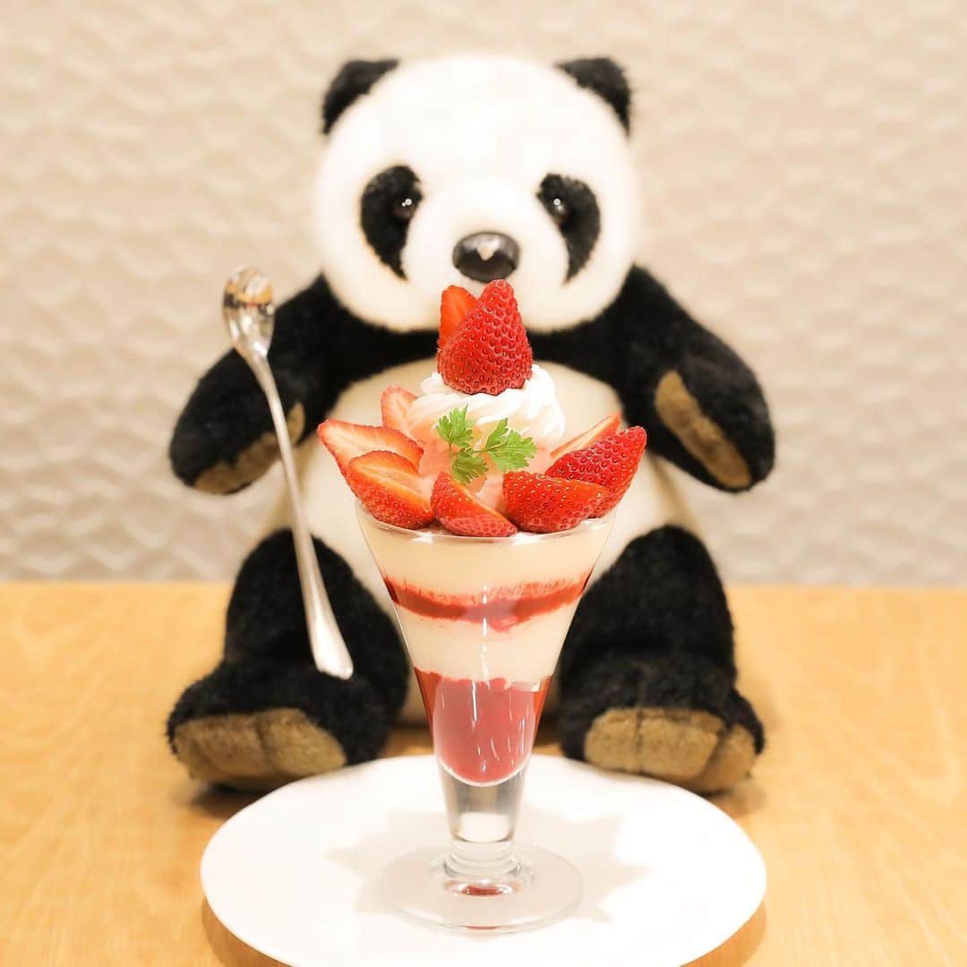 のインスタグラム：「冬の味覚、苺をたっぷりと使った贅沢な「苺のパフェ」をオーダーしたよ😍🍓 アイスクリームやホイップクリームと一緒に、パフェグラスに盛りつけられた苺はどれも大きめで、噛めば口いっぱいに果汁や甘み、香りが広がるよ💗 苺好きのぼくにはたまらないパフェだなぁ😍✨  I ordered a strawberry parfait, which is made with lots of fresh, seasonal strawberries😍🍓 Each and every strawberry stacked on top of the ice cream and whipped cream is big and flavorful. A bite into these juicy strawberries will fill your mouth with a nice sweet aroma💗 I love strawberries, so this parfait was irresistible😍✨  我點了一份有著冬天的味道，又有充足的草莓的「草莓芭菲」😍🍓 玻璃杯中盛放的草莓以及冰淇淋和鮮奶油都很多，咀嚼後，果汁、甜味和香味都會在口腔中充盈著💗 喜歡草莓的我簡直不能抵抗這個芭菲呀😍✨  #上野 #アトレ上野 #アトレ #atre #atreueno #パンダ #上野パンダ #上野散策 #熊猫 #東京観光 #PANDA #🐼 #ueno #tokyotour #ぬい撮り #千疋屋 #sembikiya #上野カフェ #東京カフェ #パフェ #いちごパフェ #フルーツパフェ #パフェ活 #パフェ部 #パフェ巡り #パフェスタグラム #上野デート #japaneseparfait #strawberryparfait」