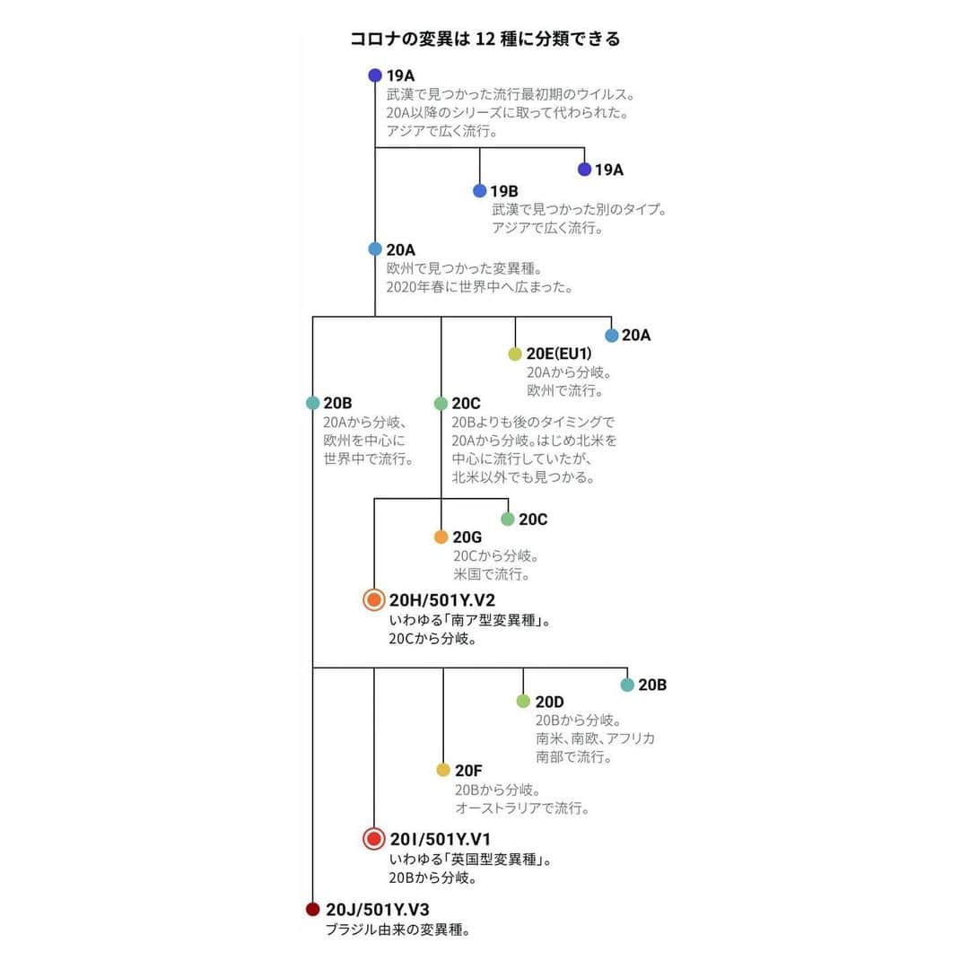 日本経済新聞社さんのインスタグラム写真 - (日本経済新聞社Instagram)「世界の新型コロナの感染者数が累計で1億人を超えました。2019年末に中国・武漢でウイルスが確認されてから1年あまりで、世界の人口の約1.3%が感染。ウイルスはさまざまに変化し、最近では英国などで変異種の存在が相次ぎ明らかになっています。  #新型コロナ#コロナ変異種  プロフィールのURLから日経電子版→「新型コロナウイルス」のタグをフォローすると関連記事をまとめてお読みいただけます。」1月30日 15時49分 - nikkei