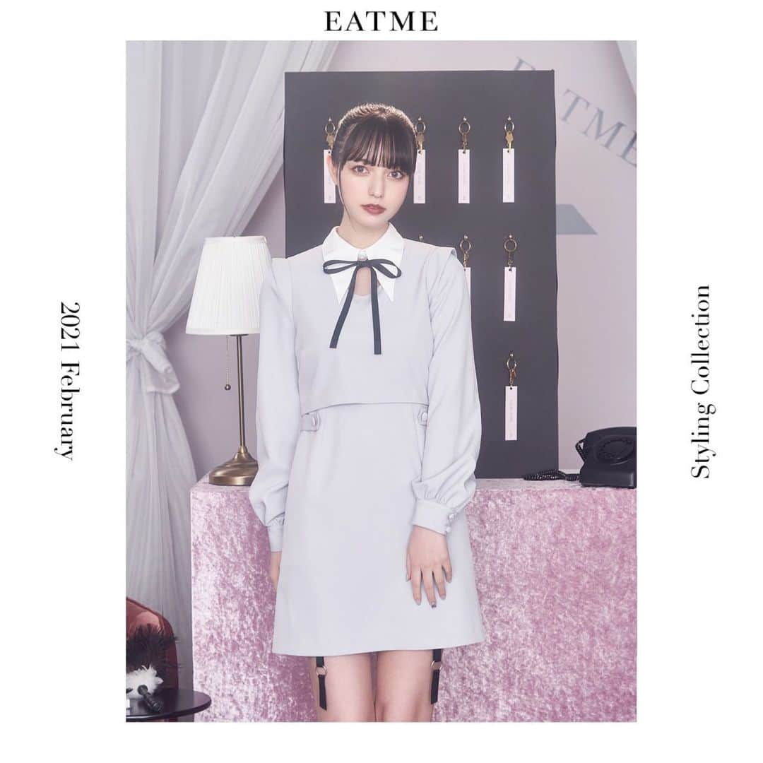 EATMEさんのインスタグラム写真 - (EATMEInstagram)「1.30 update… #EATME #FEBRUARY  #LOOK #COLLECTION  #hospitalityresort  @raimu0726_official  🚺:161cm . TOP画面のURLからEATME WEB  STOREをCHECK▶︎▶︎▶︎ @eatme_japan . 🌹メイドライクワンピース ¥13,600(＋tax) GRY.BLK.MIX ☑︎S/M ※2.5発売予定 . 🌹ベルテッドパンプス ¥13,000(＋tax) BLK.CRM.MIX ☑︎S/M/L ※発売中 . #EATME_COLLECTION #EATME #eatmejapan #イートミー」1月30日 18時59分 - eatme_japan