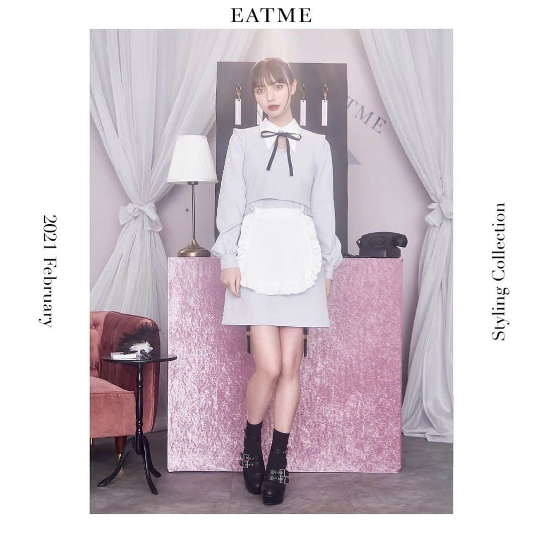 EATMEさんのインスタグラム写真 - (EATMEInstagram)「1.30 update… #EATME #FEBRUARY  #LOOK #COLLECTION  #hospitalityresort  @raimu0726_official  🚺:161cm . TOP画面のURLからEATME WEB  STOREをCHECK▶︎▶︎▶︎ @eatme_japan . 🌹メイドライクワンピース ¥13,600(＋tax) GRY.BLK.MIX ☑︎S/M ※2.5発売予定 . 🌹ベルテッドパンプス ¥13,000(＋tax) BLK.CRM.MIX ☑︎S/M/L ※発売中 . #EATME_COLLECTION #EATME #eatmejapan #イートミー」1月30日 18時59分 - eatme_japan
