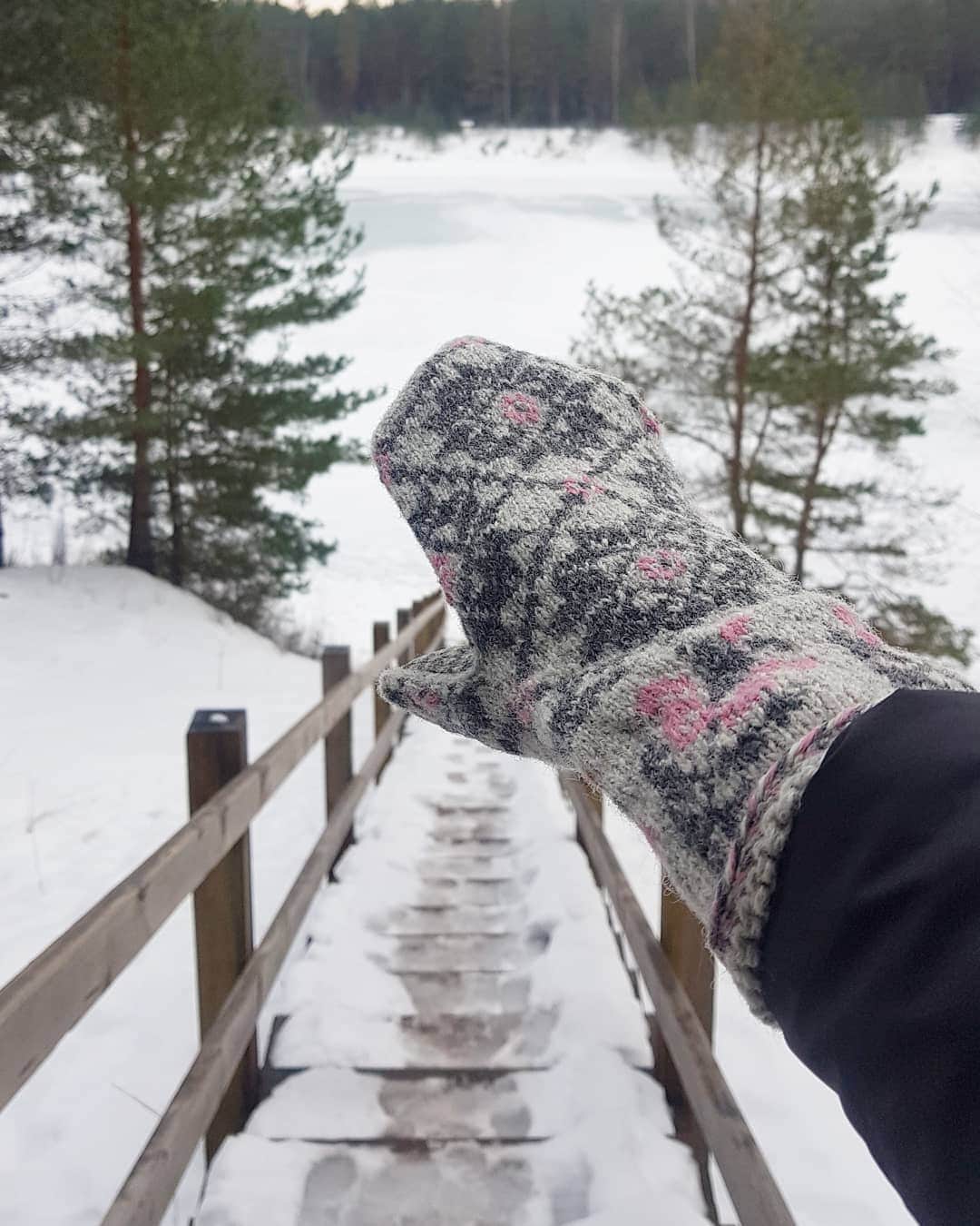 ティネスのインスタグラム：「To appreciate the beauty of mittens, it is necessary to stand out in the cold ❄ Nothing warms and pleases the eye in winter like Latvian  mittens 🇱🇻 WWW.TINES.LV WORLDWIDE SHIPPING」