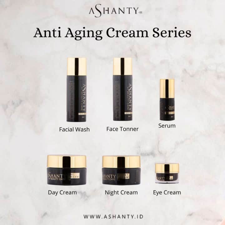 ASHANTY BEAUTY CREAM OFFICIALのインスタグラム：「Ingin wajah tetap sehat, cerah, kencang dan kenyal ? Berikan perawatan yang tepat dan terbaik untuk kulit wajahmu. Hindari timbulnya tanda penuaan dini, seperti kerutan, flek hitam dan garis halus. Mulai rutin gunakan Ashanty Beauty Cream Anti Aging Series untuk menjaga wajah agar tetap sehat, cerah, kencang, kenyal dan awet muda ✨  Satu paket cream berisi : • Facial Wash • Skin Toner • Serum • Day Cream • Night Cream • Eye Cream • FREE Exclusive Pouch   _________________________________ Informasi dan pemesanan : WA: 081293823950 WA: 085781140354 WA: 081287388885 WA: 087778489900 FAST RESPONS CLICK LINK yang ada di Bio IG @ashantyid  _________________________________ #ashantybeautycosmetics #beauty #cosmetics #brandlocal #kosmetikhalal #makeup #kosmetikartis #ashanty #thehermansyah #beautyvlogger #jualkosmetikmurah #kosmetikmahal #kosmetikbagus #ashantyid #keluargaasix #ashantyhermansyah #mua」