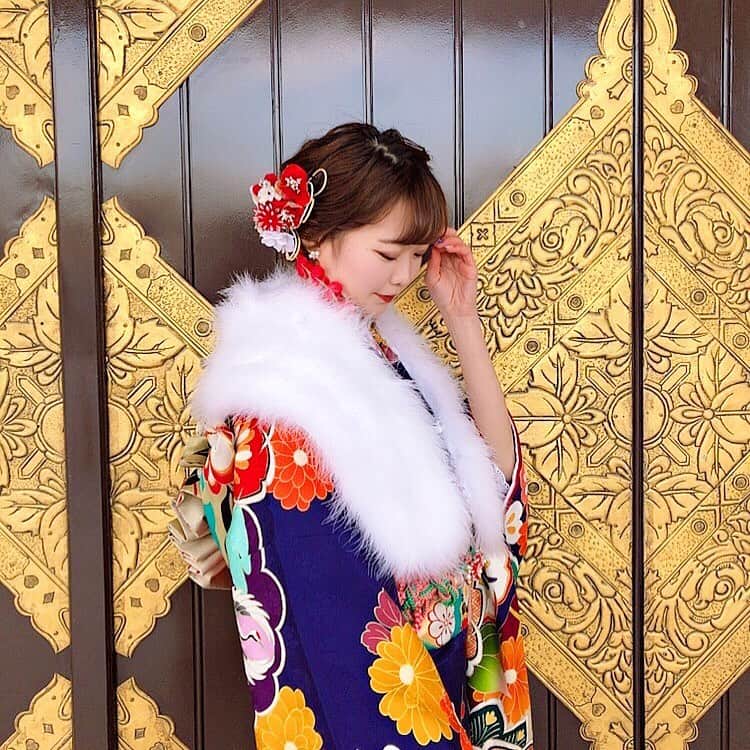 齋藤佳穂のインスタグラム：「成人の日を迎えることができました！ 大切に育ててくれた両親に感謝♡  #成人式 #成人式ヘア #京都 #京都着物 #京都着物レンタル #振袖 #振袖ヘア #着物レンタル #kyoto #kyotojapan」