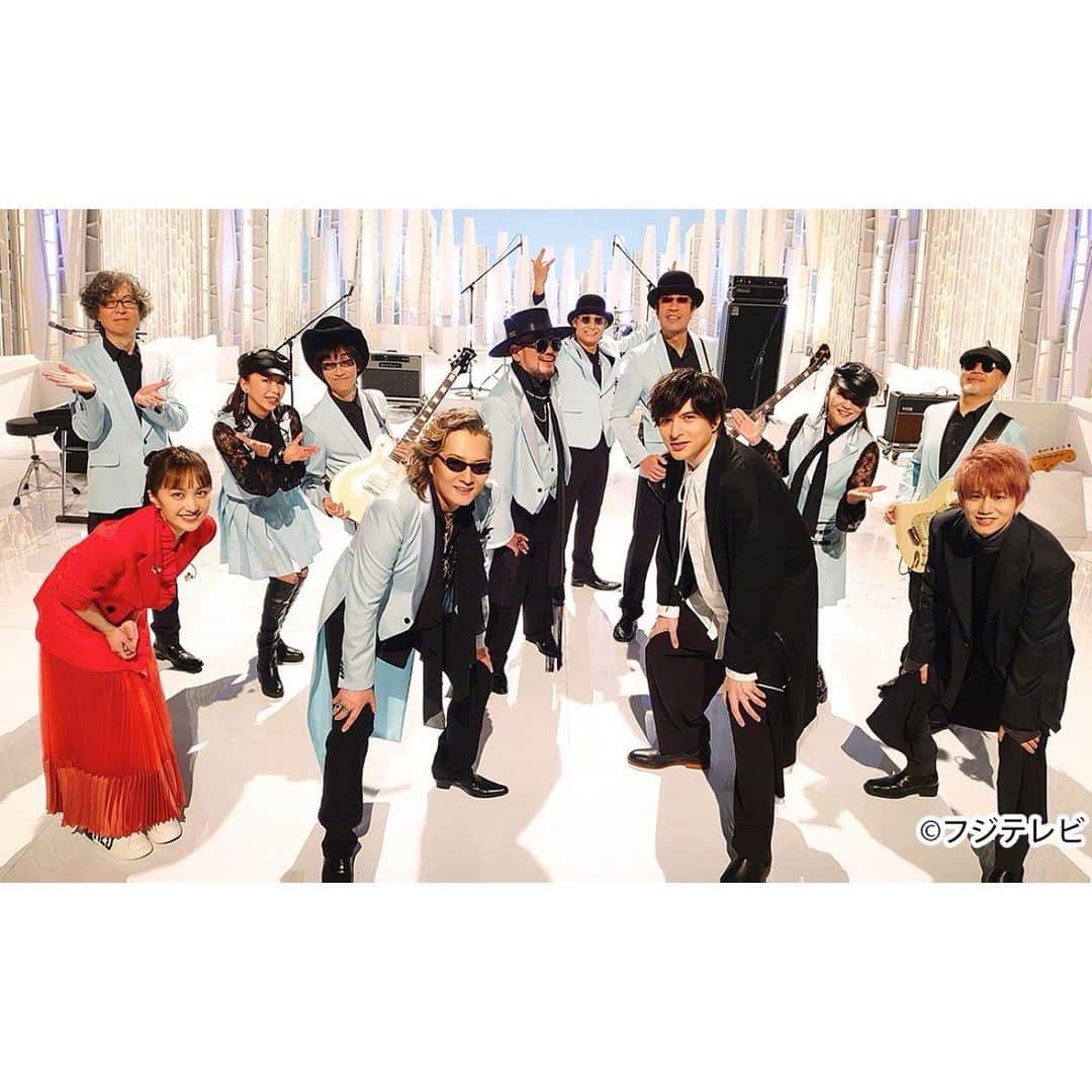橘昌吾のインスタグラム：「本日放送されたフジテレビ「MUSIC FAIR」﻿にて城田優さんのスタイリングを担当させて頂きました。(画像は米米CLUBさんの『浪漫飛行』歌唱時の際のものです) ﻿#城田優 #musicfair #styling」