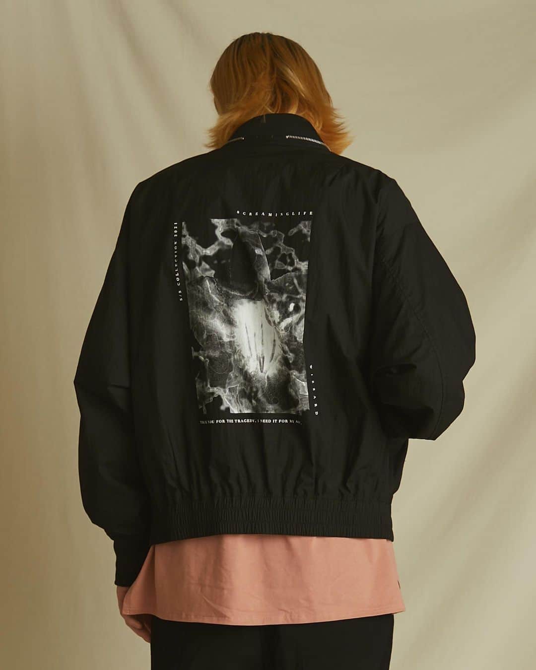 ウィザードのインスタグラム：「2021 SPRING SUMMER COLLECTION “SCREAMING LIFE"  ・BOMBER JACKET  #wizzard_fac #wizzard #fashion #tokyofashion #streetfashion #fashionphoto #designersbrand #domesticbrand #mensfashion #2021ss #ウィザード #ボンバージャケット #ブルゾンコーデ  #スラックス  #サファリハット  #ファッションブランド  #メンズファッション」