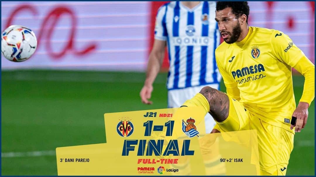 ビジャレアルCFのインスタグラム：「FINAL en el Estadio de la Cerámica (1-1).  FULL-TIME at the Estadio de la Cerámica (1-1).  #futbol #soccer #football #villarreal #laliga」