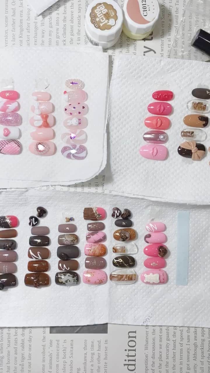 なかやまちえこのインスタグラム：「PREGEL・Betty gel・きまぐれキャット・PREANFA・PREXY商品は、⠀ ネイリストの方は↓ ⠀ プリモール @nail_premall ⠀ http://gelnailshop.com/ ⠀ ⠀ キャンディポケット @candypocket_official ⠀ http://www.beautysupport.jp/sm/script_main/shoptop.php ⠀ ⠀ セルフの方は↓ ⠀ ジョイアート @joyartofficial ⠀ http://joyart.biz/ ⠀ ⠀ にて購入頂けます☺️⠀⠀  @pregelofficial @bettygel_official @prexyofficial @kimagure_cat_whim  #nail #nails #nailart #ネイル #美甲 #ネイルアート  #japanesenailart #manucure #japanesenails #manicurist #gelnails #أظافر #네일아트 #미용 #vẽmóng #ngườiđẹp  #เพ้นท์เล็บ #искусствоногтя #artedeuñas #เพ้นท์เล็บเจล #ジェルネイルデザイン #ネイルデザイン #senikuku #nagelkunst #valentinenails #バレンタインネイル #バレンタイン #valentine #チョコレートネイル #chocolatenails」