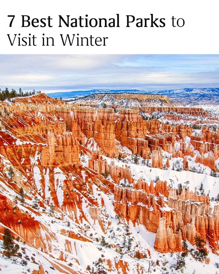 Travel + Leisureさんのインスタグラム写真 - (Travel + LeisureInstagram)「Looking to avoid cabin fever this winter? Visiting one (or several) of the U.S. national parks is the ultimate cold-weather escape. With striking snow-covered landscapes, uncrowded trails, and first-class stargazing, these beloved parks may be even better during the off-season. Get our list of which ones you should visit this winter at the link in bio.」1月30日 23時35分 - travelandleisure