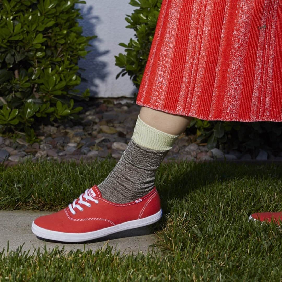 Kedsのインスタグラム：「Things we’re trying this winter: Power red. Tall socks. Skirts with sneakers. However you're experimenting with style this season, we’ve got the shoe that goes with it all.」