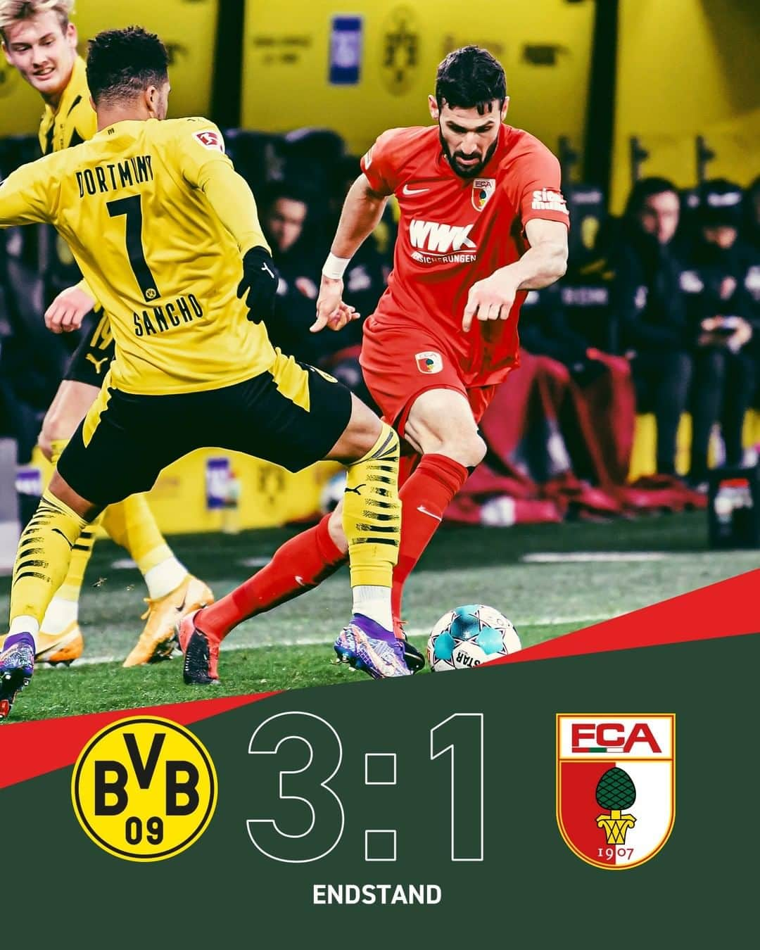 FCアウクスブルクさんのインスタグラム写真 - (FCアウクスブルクInstagram)「90' 😞 #BVBFCA」1月31日 1時22分 - fcaugsburg1907