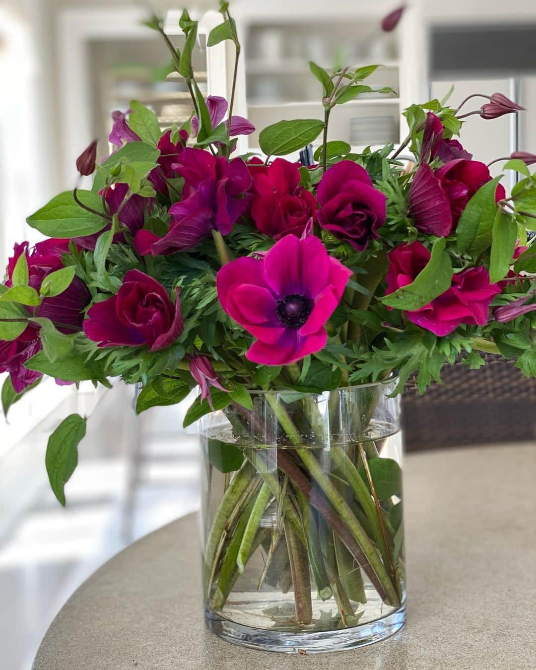 アイナ・ガーテンのインスタグラム：「Thank you @pacificproductions for the gorgeous flowers!  Anemones and clematis are particularly appreciated when it’s 12 degrees outside.  Brrrr.  @thebridgehamptonflorist」