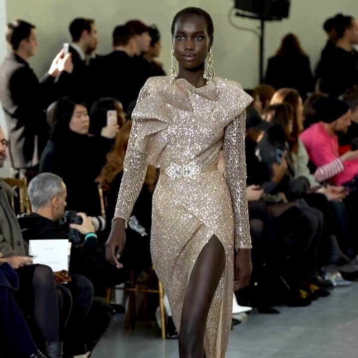 Fashion Weekのインスタグラム：「All that glitters is @eliesaabworld haute couture spring 2020. ✨ 🎥 by @gettyimages」